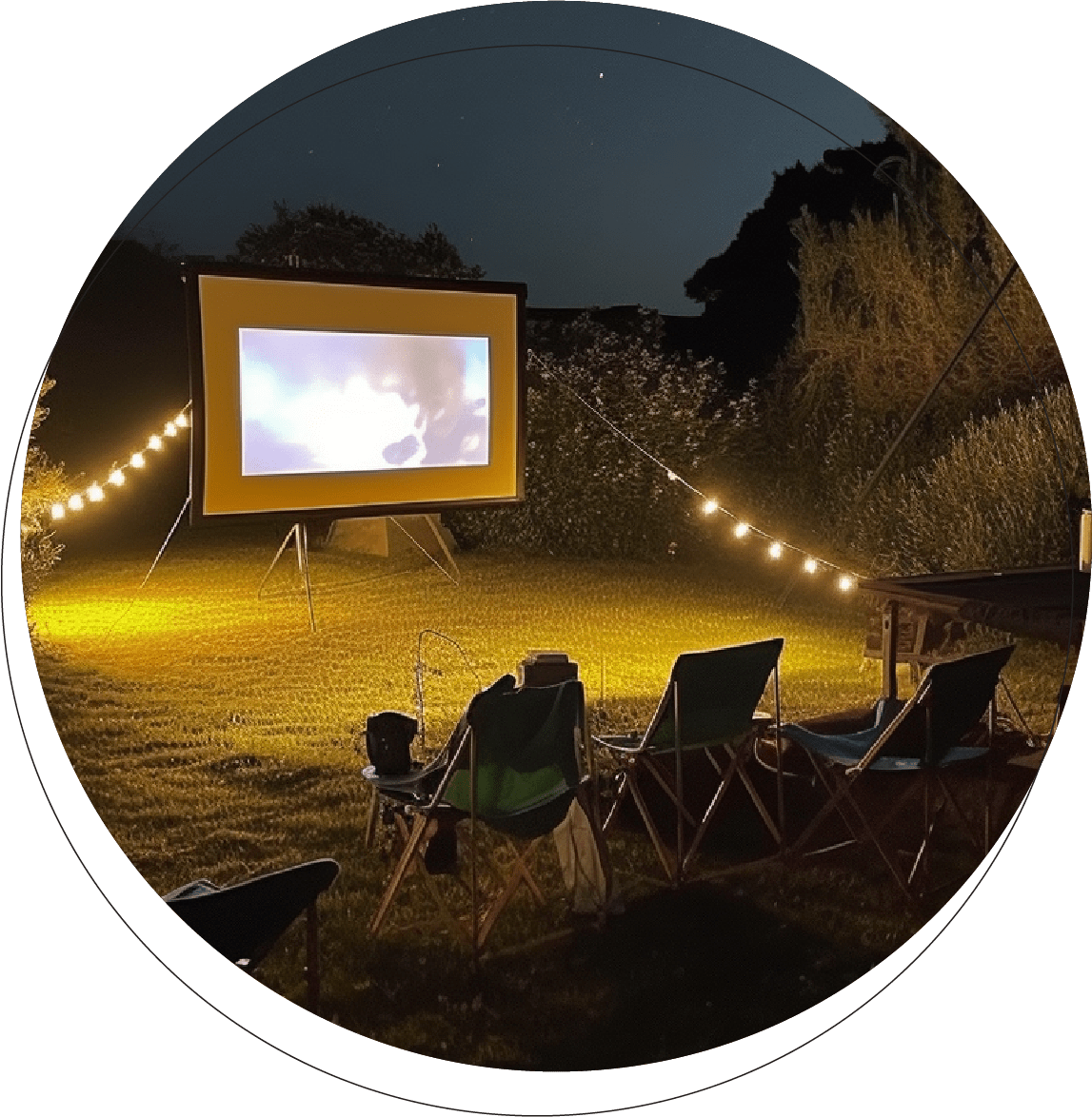 Amphitheatre movie night – OTT Streaming with Projector & screen