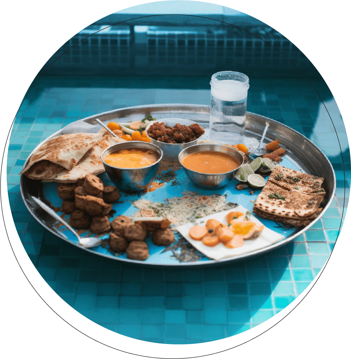 Pool floating breakfast for Manasa rooms on request